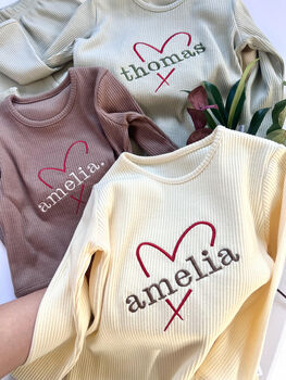 Personalised Heart Initials Or Name Set Baby Toddler, 2 of 8