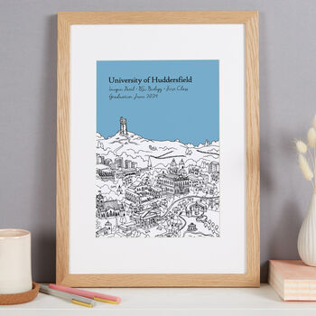 Personalised Huddersfield Graduation Gift Print, 6 of 8