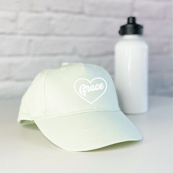 Girls Personalised Cap With Heart, 2 of 7
