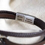 Men's Personalised Leather Stainless Infinity Bracelet, thumbnail 4 of 11