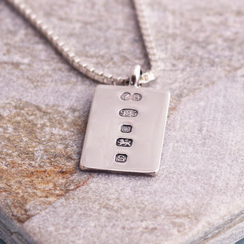 Mens Silver Tag Necklace With Hallmark Feature, 2 of 4