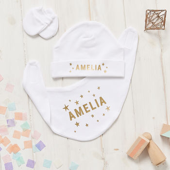 Personalised New Baby Scandi Stars Blanket, 4 of 9