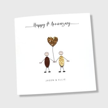 8th Wedding Anniversary Card Personalised Bronze, 4 of 5