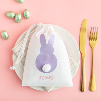 Personalised Fluffy Tail Easter Egg Bunny Bag, 2 of 2