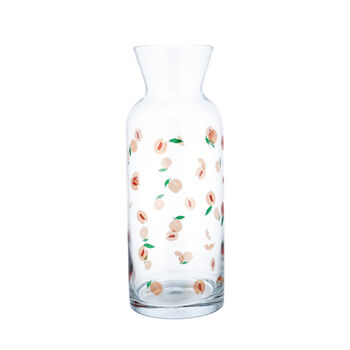 Peaches Fruit Printed Glass Carafe, 2 of 5
