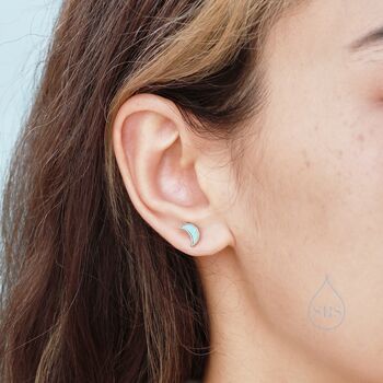 Mismatched Opal Moon And Star Stud Earrings, 7 of 12