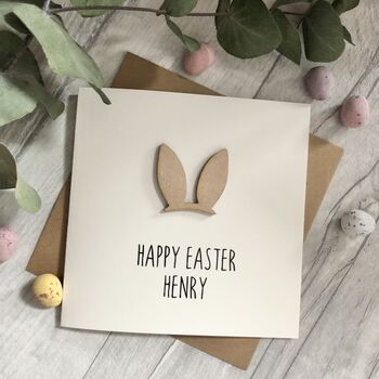 Personalised Happy Easter Bunny Ears Card, 3 of 3