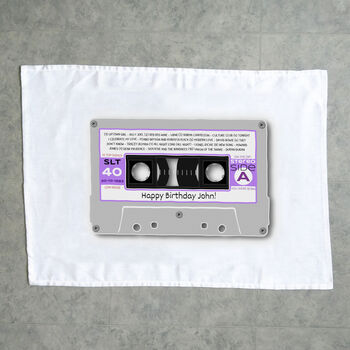 Personalised 40th Birthday Gift Cassette Tea Towel 1983, 5 of 6
