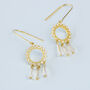 Gold Colour Sterling Silver Dream Catcher Dangle Earrings, thumbnail 2 of 4
