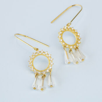 Gold Colour Sterling Silver Dream Catcher Dangle Earrings, 2 of 4