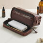 Personalised Leather Wash Bag With Bottom Zip Pocket, thumbnail 2 of 4