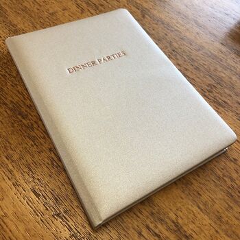 Personalised Hand Bound Buckram Dinner Party Book, 10 of 10