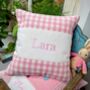 Gingham Name Cushion, thumbnail 9 of 11