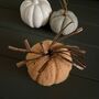 Orange Wool Pumpkin With Paper Stems, thumbnail 2 of 2