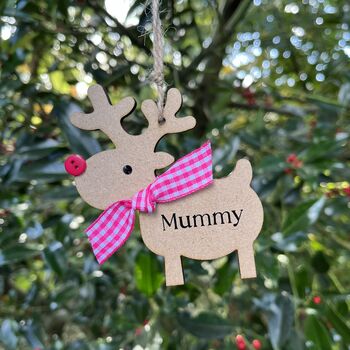 Personalised 2025 Christmas Rudolph Reindeer Bauble, 2 of 3
