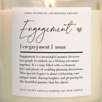 Engagement Gift, Engagement Definition Scented Candle, 4 of 6