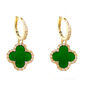 Emerald Four Leaf Clover Rhinestone Earrings, thumbnail 1 of 3