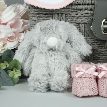 Bobtail Bunny Pink New Baby Gift Hamper, 3 of 6