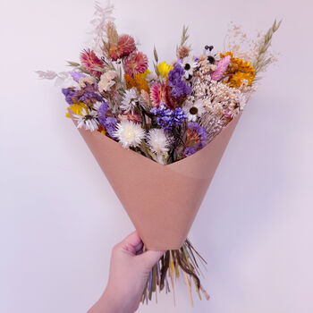 Colourful Wildflower Dried Flower Bouquet, 6 of 6