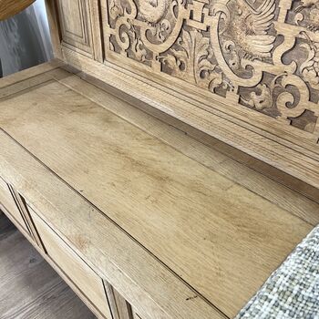French Mid 19th Century Heavily Carved Oak Bench, 6 of 6