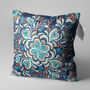 Abstract Floral Cushion Cover With Blue And Orange, thumbnail 3 of 7