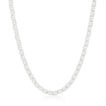 Men's Sterling Silver Flat Link Chain, 3 of 8