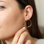 Front Facing Silver And Gold Plated Hoop Earrings, thumbnail 2 of 4