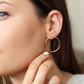 Front Facing Silver And Gold Plated Hoop Earrings, 2 of 4