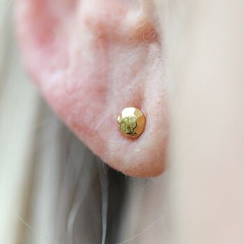 Tiny Hammered Stud Earrings With Screw Backs, 6 of 6