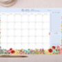 Blue Floral Monthly Desk Planner Pad, thumbnail 1 of 4