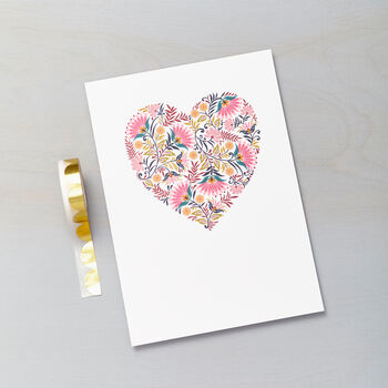 Martha Floral Heart Love Print A3, 2 of 2