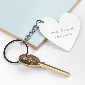Personalised Heart Silver Plated Keyring, 2 of 6