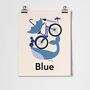 Favourite Colour Blue Children's Fine Art Print, thumbnail 2 of 3