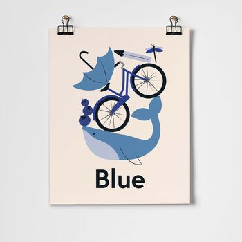 Favourite Colour Blue Children's Fine Art Print, 2 of 3