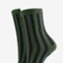 Vertical Stripe Glitter Socks In Green / Black, thumbnail 2 of 4
