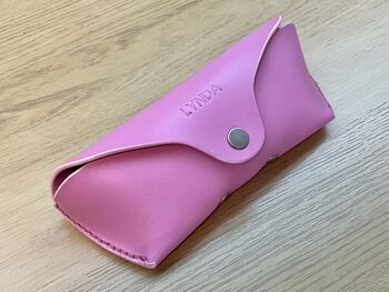 Personalised Pink Leather Sunglasses Case, 2 of 12