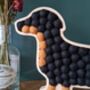 Sausage Dog Plywood And Wool Decoration, thumbnail 2 of 3