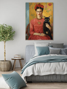 Frida Kahlo With Cat Art Print, 2 of 3