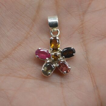 Tourmaline Silver Pendant Necklace: October Birthstone, 8 of 9