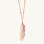 Feather Necklace In 18ct Rose Gold Vermeil Plate, thumbnail 2 of 4