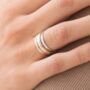 Personalised Sterling Silver Three Band Spinning Ring, thumbnail 2 of 9