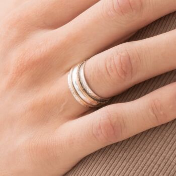 Personalised Sterling Silver Three Band Spinning Ring, 3 of 11
