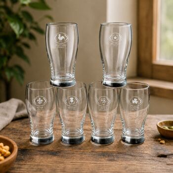 Personalised Engraved Beer Glass Gift For Rugby Fans, 4 of 12
