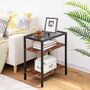 Three Tier Slim Glass Top Side Table Bedside Table, thumbnail 7 of 9
