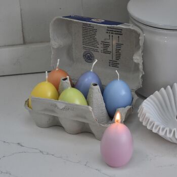 Set Of Six Assorted Colourful Easter Egg Candles, 2 of 3