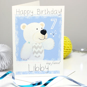 Personalised Arctic Polar Bear Birthday Card, 7 of 10