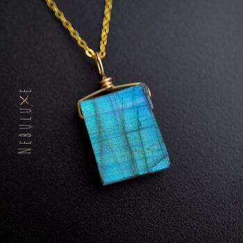 Raw Labradorite Crystal Necklace, 8 of 12