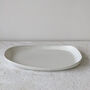 Gharyan Stoneware Large White Organic Platter, thumbnail 2 of 2