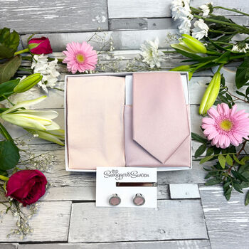 Rose Gold Wedding Tie Set, 10 of 12