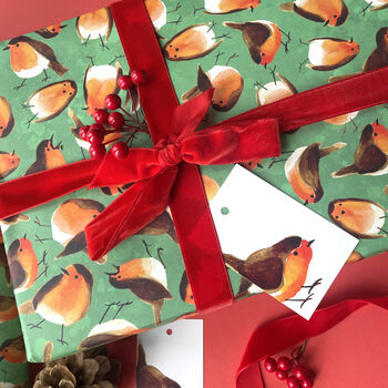 Christmas Robins Wrapping Paper, 7 of 11